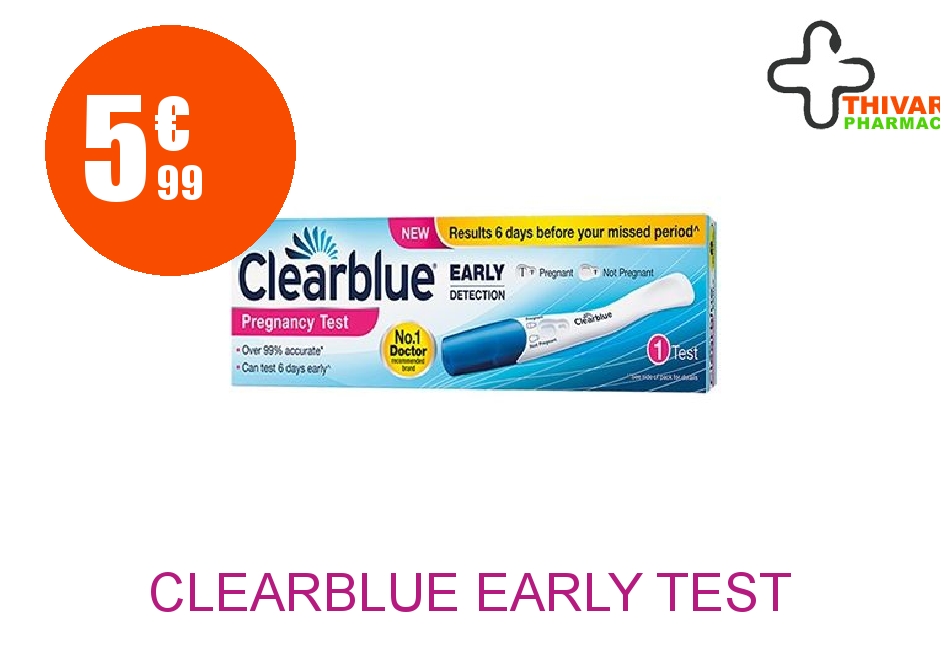 Achetez CLEARBLUE EARLY Test de grossesse détection précoce Boîte de 1