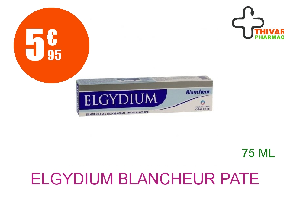Achetez ELGYDIUM BLANCHEUR Pâte dentifrice anti-tache Tube de 75ml