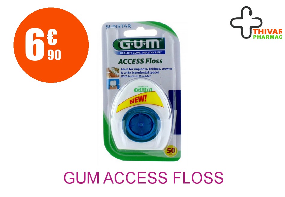Achetez GUM ACCESS FLOSS Fil dentaire prédécoupé 50m