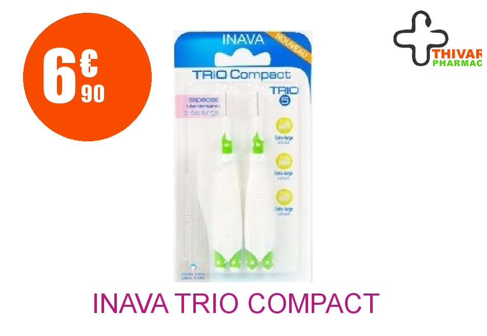 Achetez INAVA TRIO COMPACT Brossette interdentaire espaces très larges Blister de 2