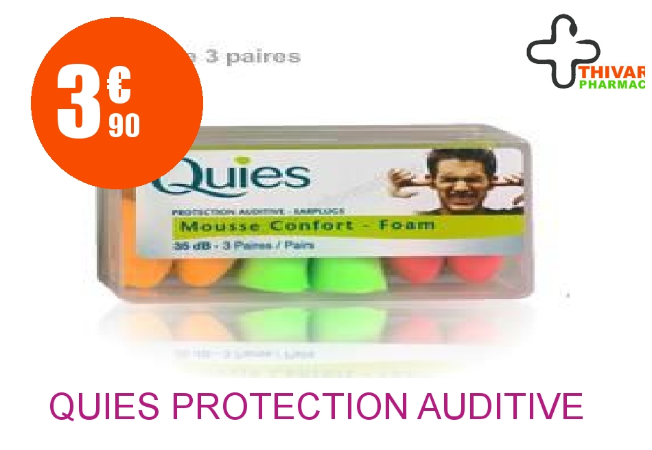 Achetez QUIES Protection auditive mousse fluo Boîte de 6